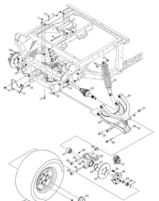 Rear Axle Diagram and Parts List for 46G 4X4-1H013H-1H294H-37BCD010 Cub Cadet Lawn Tractor Accessories